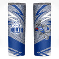 North Melbourne Kangaroos Australian Football Skinny Tumbler Kangaroo Mascot Design With Indigenous Pattern Art