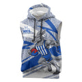 North Melbourne Kangaroos Australian Football Sleeveless Hoodie Kangaroo Mascot Design With Indigenous Pattern Art