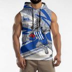 North Melbourne Kangaroos Australian Football Sleeveless Hoodie Kangaroo Mascot Design With Indigenous Pattern Art