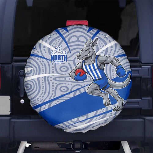 North Melbourne Kangaroos Australian Football Spare Tire Cover Kangaroo Mascot Design With Indigenous Pattern Art
