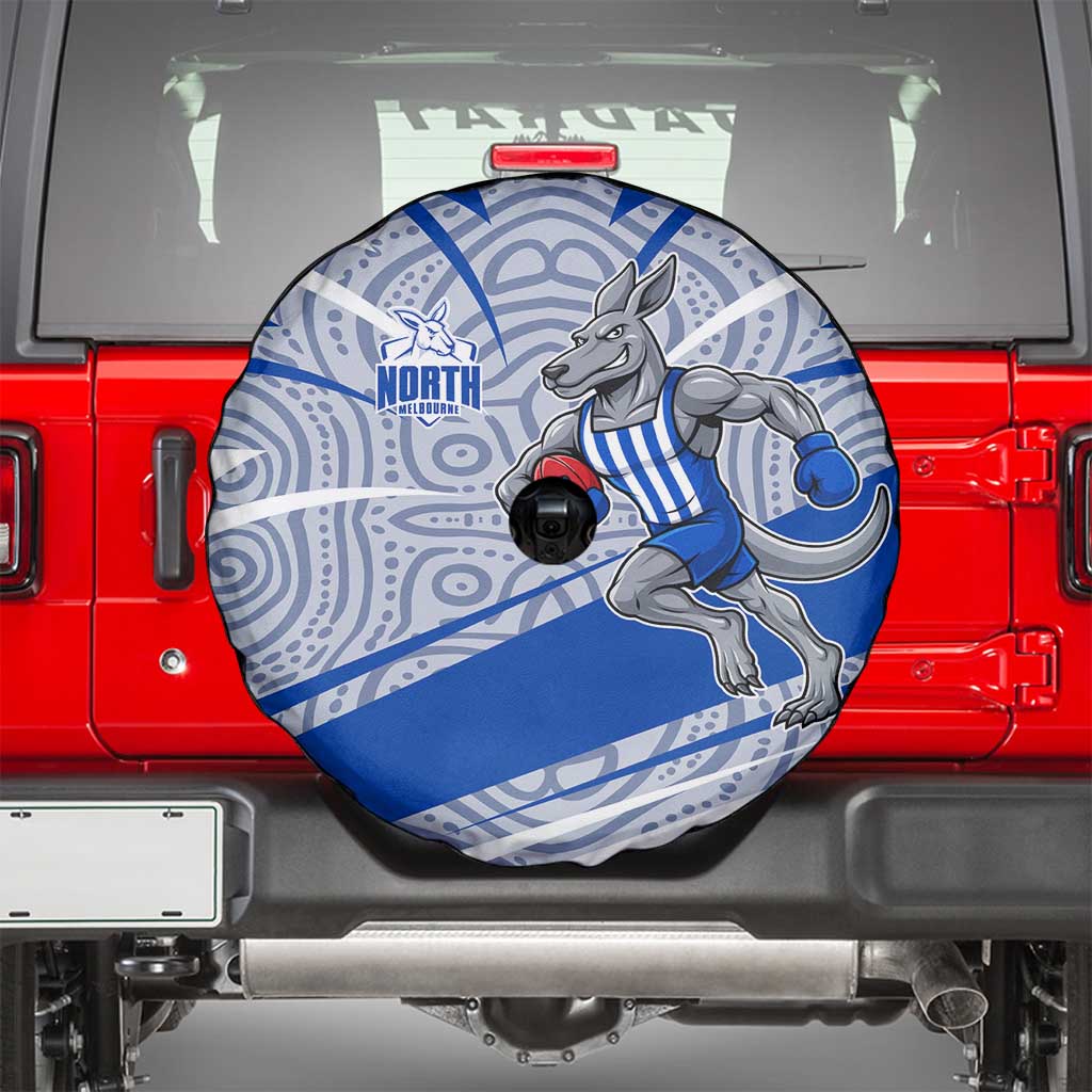 North Melbourne Kangaroos Australian Football Spare Tire Cover Kangaroo Mascot Design With Indigenous Pattern Art