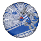 North Melbourne Kangaroos Australian Football Spare Tire Cover Kangaroo Mascot Design With Indigenous Pattern Art
