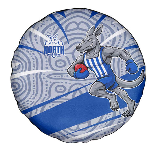 North Melbourne Kangaroos Australian Football Spare Tire Cover Kangaroo Mascot Design With Indigenous Pattern Art