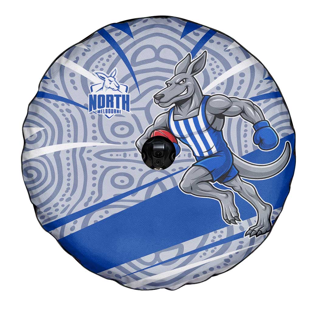 North Melbourne Kangaroos Australian Football Spare Tire Cover Kangaroo Mascot Design With Indigenous Pattern Art