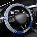 North Melbourne Kangaroos Australian Football Steering Wheel Cover Kangaroo Mascot Design With Indigenous Pattern Art