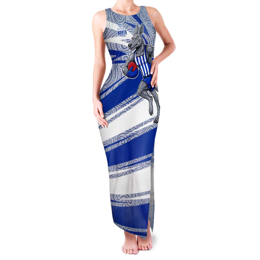 North Melbourne Kangaroos Australian Football Tank Maxi Dress Kangaroo Mascot Design With Indigenous Pattern Art