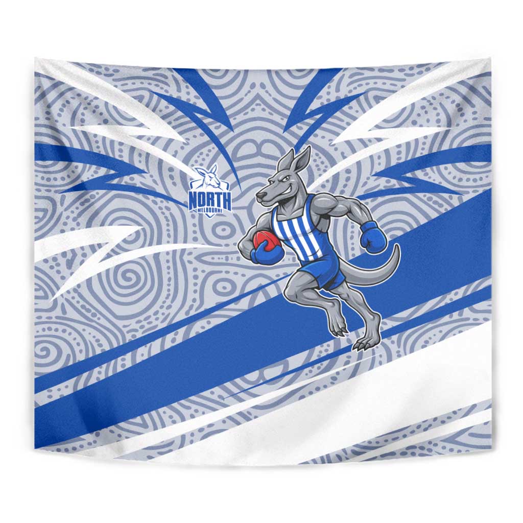 North Melbourne Kangaroos Australian Football Tapestry Kangaroo Mascot Design With Indigenous Pattern Art