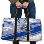 North Melbourne Kangaroos Australian Football Travel Bag Kangaroo Mascot Design With Indigenous Pattern Art