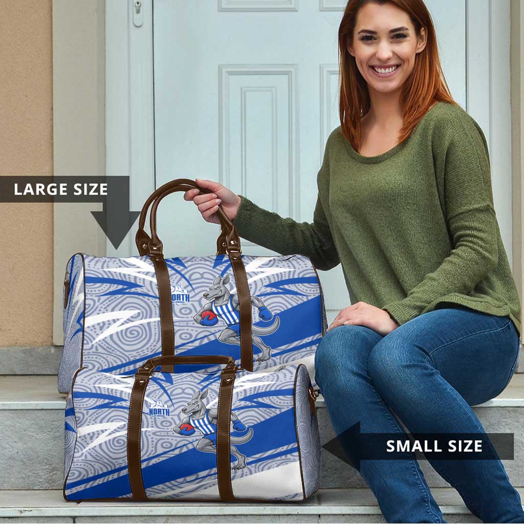 North Melbourne Kangaroos Australian Football Travel Bag Kangaroo Mascot Design With Indigenous Pattern Art