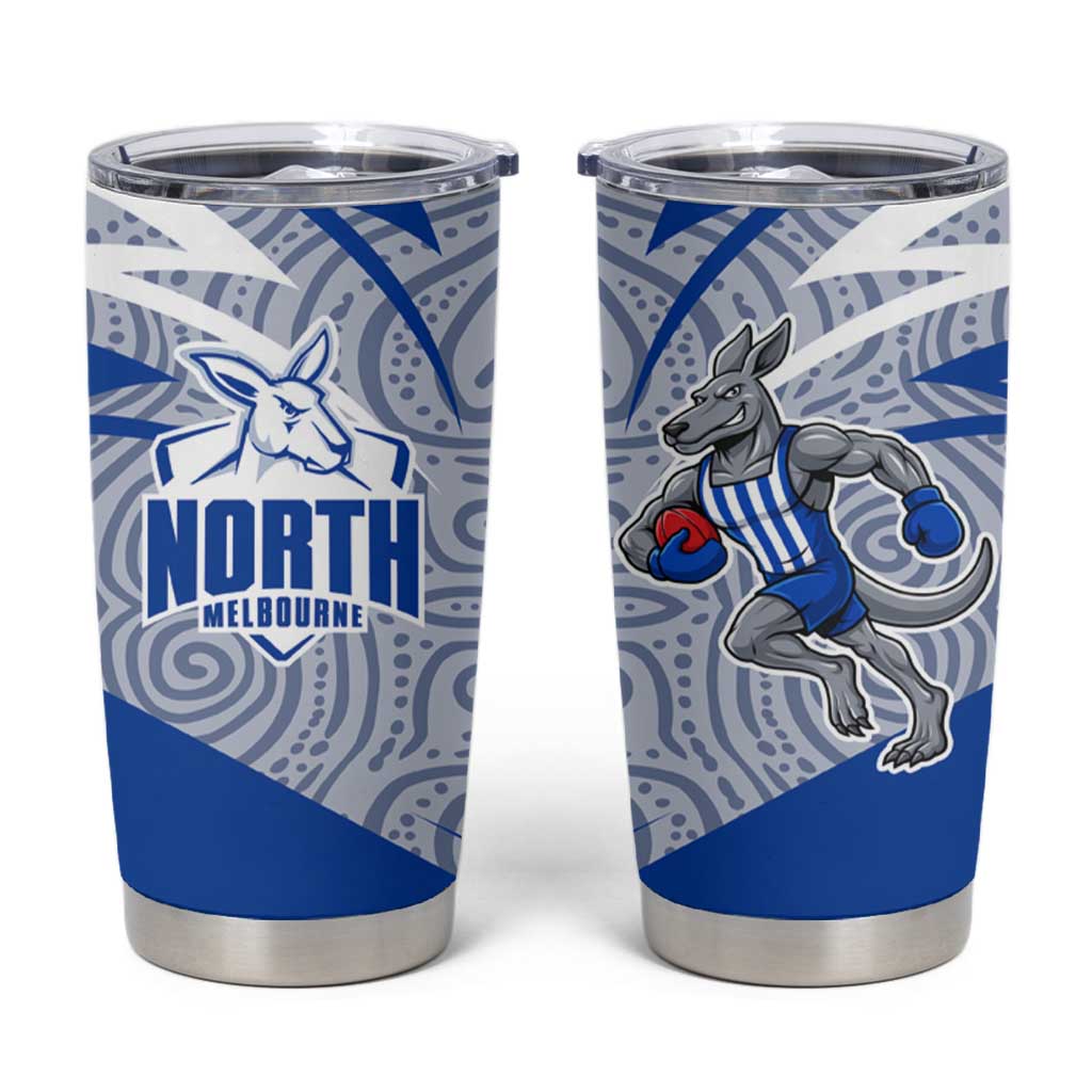 North Melbourne Kangaroos Australian Football Tumbler Cup Kangaroo Mascot Design With Indigenous Pattern Art