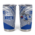 North Melbourne Kangaroos Australian Football Tumbler Cup Kangaroo Mascot Design With Indigenous Pattern Art