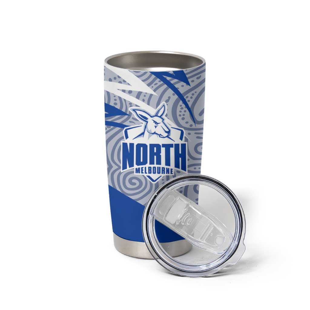 North Melbourne Kangaroos Australian Football Tumbler Cup Kangaroo Mascot Design With Indigenous Pattern Art