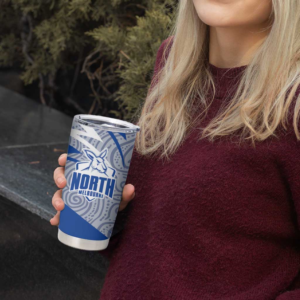 North Melbourne Kangaroos Australian Football Tumbler Cup Kangaroo Mascot Design With Indigenous Pattern Art