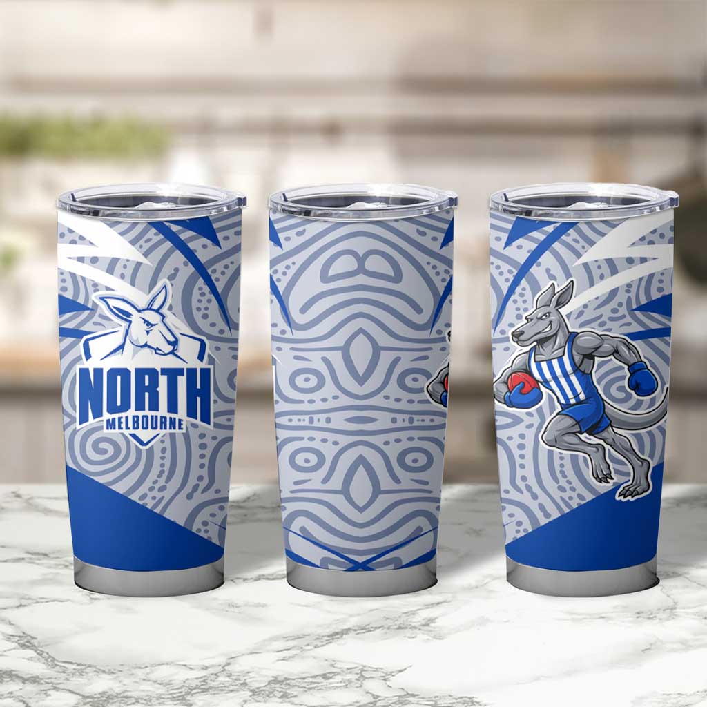 North Melbourne Kangaroos Australian Football Tumbler Cup Kangaroo Mascot Design With Indigenous Pattern Art