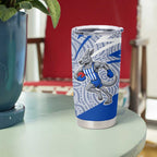 North Melbourne Kangaroos Australian Football Tumbler Cup Kangaroo Mascot Design With Indigenous Pattern Art