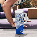 North Melbourne Kangaroos Australian Football Tumbler With Handle Kangaroo Mascot Design With Indigenous Pattern Art