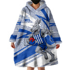 North Melbourne Kangaroos Australian Football Wearable Blanket Hoodie Kangaroo Mascot Design With Indigenous Pattern Art