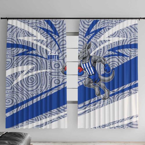 North Melbourne Kangaroos Australian Football Window Curtain Kangaroo Mascot Design With Indigenous Pattern Art