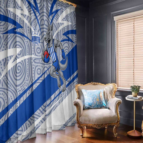 North Melbourne Kangaroos Australian Football Window Curtain Kangaroo Mascot Design With Indigenous Pattern Art