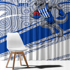 North Melbourne Kangaroos Australian Football Window Curtain Kangaroo Mascot Design With Indigenous Pattern Art