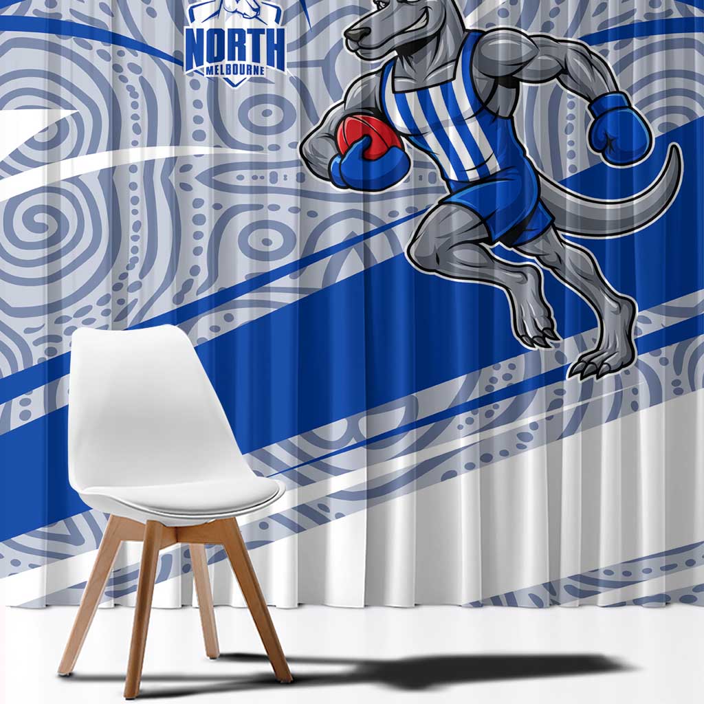 North Melbourne Kangaroos Australian Football Window Curtain Kangaroo Mascot Design With Indigenous Pattern Art