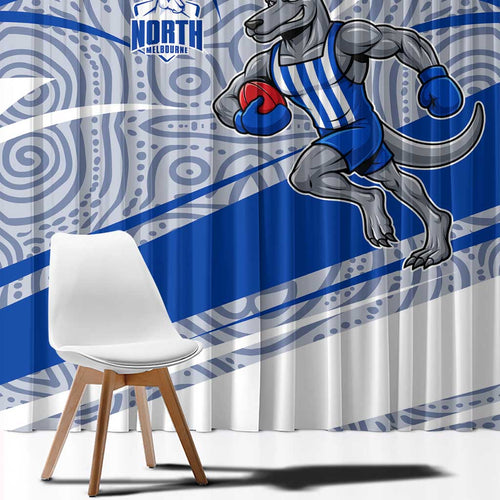 North Melbourne Kangaroos Australian Football Window Curtain Kangaroo Mascot Design With Indigenous Pattern Art