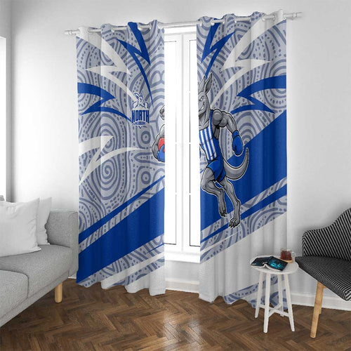 North Melbourne Kangaroos Australian Football Window Curtain Kangaroo Mascot Design With Indigenous Pattern Art