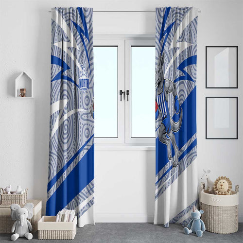 North Melbourne Kangaroos Australian Football Window Curtain Kangaroo Mascot Design With Indigenous Pattern Art