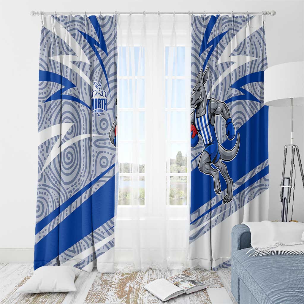 North Melbourne Kangaroos Australian Football Window Curtain Kangaroo Mascot Design With Indigenous Pattern Art