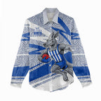 North Melbourne Kangaroos Australian Football Women Casual Shirt Kangaroo Mascot Design With Indigenous Pattern Art
