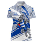 North Melbourne Kangaroos Australian Football Women Polo Shirt Kangaroo Mascot Design With Indigenous Pattern Art