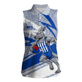 North Melbourne Kangaroos Australian Football Women Sleeveless Polo Shirt Kangaroo Mascot Design With Indigenous Pattern Art