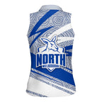 North Melbourne Kangaroos Australian Football Women Sleeveless Polo Shirt Kangaroo Mascot Design With Indigenous Pattern Art