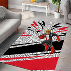 St Kilda Saints Australian Football Area Rug Superhero Mascot Art With Indigenous Pattern Art