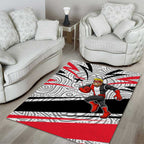 St Kilda Saints Australian Football Area Rug Superhero Mascot Art With Indigenous Pattern Art
