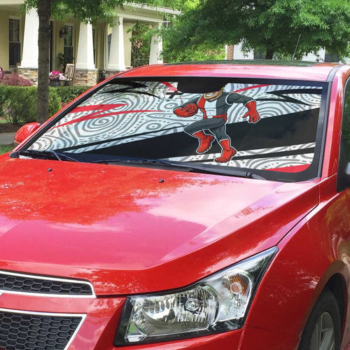 St Kilda Saints Australian Football Auto Sun Shade Superhero Mascot Art With Indigenous Pattern Art