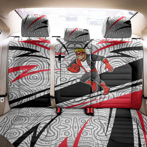 St Kilda Saints Australian Football Back Car Seat Cover Superhero Mascot Art With Indigenous Pattern Art