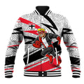 St Kilda Saints Australian Football Baseball Jacket Superhero Mascot Art With Indigenous Pattern Art