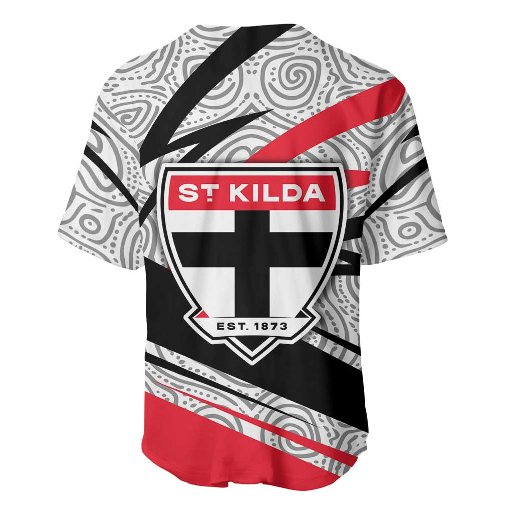 St Kilda Saints Australian Football Baseball Jersey Superhero Mascot Art With Indigenous Pattern Art