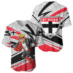 St Kilda Saints Australian Football Baseball Jersey Superhero Mascot Art With Indigenous Pattern Art