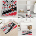 St Kilda Saints Australian Football Bathroom Set Superhero Mascot Art With Indigenous Pattern Art