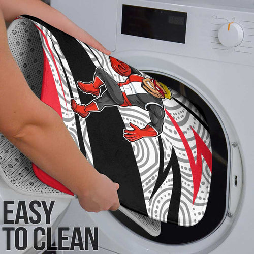 St Kilda Saints Australian Football Bathroom Set Superhero Mascot Art With Indigenous Pattern Art