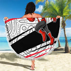 St Kilda Saints Australian Football Beach Blanket Superhero Mascot Art With Indigenous Pattern Art