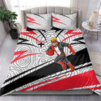 St Kilda Saints Australian Football Bedding Set Superhero Mascot Art With Indigenous Pattern Art