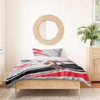 St Kilda Saints Australian Football Bedding Set Superhero Mascot Art With Indigenous Pattern Art