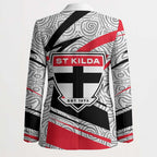 St Kilda Saints Australian Football Blazer Superhero Mascot Art With Indigenous Pattern Art