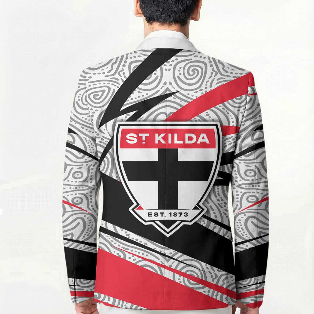 St Kilda Saints Australian Football Blazer Superhero Mascot Art With Indigenous Pattern Art