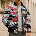 St Kilda Saints Australian Football Bomber Puffer Jacket Superhero Mascot Art With Indigenous Pattern Art