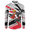 St Kilda Saints Australian Football Button Sweatshirt Superhero Mascot Art With Indigenous Pattern Art