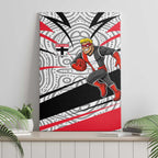 St Kilda Saints Australian Football Canvas Wall Art Superhero Mascot Art With Indigenous Pattern Art